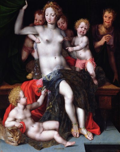 Jupiter as a Satyr with Antiope and Their Twins, Amphion and Zethos by Vincent Sellaer